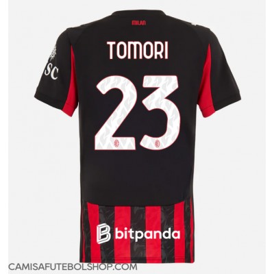 Camisa de time de futebol AC Milan Fikayo Tomori #23 Replicas 1º Equipamento Feminina 2025-26 Manga Curta Camisa de time de futebol AC Milan Fikayo Tomori #23 Replicas 1º Equipamento Feminina 2025-26 Manga Curta